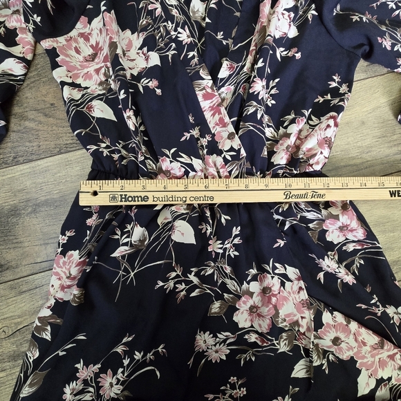 Honey Belle Womens Medium Floral Blue Wrap Dress - Picture 15 of 16
